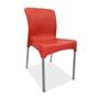 Imagem de 3 Cadeiras plástica Sec Line Vermelha com pés de Alumínio Para Todos Ambientes