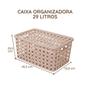 Imagem de 3 Caixa Organizadora Rattan Multiuso com Tampa Retangular Resistente Closet Armário Plasútil