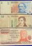 Imagem de 3 Cédulas 2 Pesos, 10  Pesos e 10.000 Pesos Banco Central De La República Argentina Antigas Coleção