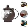 Imagem de 3 Chaleiras de Vidro Com Infusor Filtro Inox Chá Café 750ml
