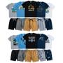 Imagem de 3 Conjuntos Infantil Masculino Juvenil Camisetas E Bermuda Menino Verão Tamanhos 10/12/14 e 16 Anos