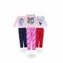 Imagem de 3 Conjuntos Infantil Menina Meia Estação Calça Estampada e Lisas em Cotton