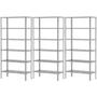 Imagem de 3 Estante Armário De Aço 90cm Para Almoxarifado Livros Sala 6 Bandejas Reforçada Multiuso Galvanizada Escritório Quarto Organização