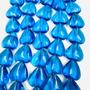 Imagem de 3 Fios Pedras 23x12mm 60un Coração Azul Transparente 30cm
