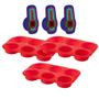 Imagem de 3 Formas Cupcake Vermelho Silicone e Medidora 6 Peça Cores