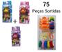 Imagem de 3 Kit com 25 Unidades Liga Elástico Piranha para Prender os Cabelos Coloridas