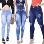 Imagem de 3 Kit com Calças Jeans Estilo Lycra