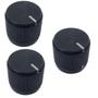 Imagem de 3 Knob aluminio guitarra baixo preto 18mm NOVA