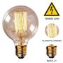 Imagem de 3 Lâmpada Filamento de Carbono Retrô G80 Galaxy Led 40w 127v 220v Vintage 2400K Amarelo Âmbar Dimerizável Garantia 1 ano