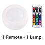 Imagem de 3 Lâmpada Luminária Led RGB Controle Remoto Para Armário 