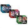 Imagem de 3 Latas Pokemon Cartas Estampas Ilustradas TCG Com 15 Pacotes de Cartas Poderes Divergentes Copag - 31613