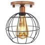 Imagem de 3 Lustre Teto Plafon + 3 Lâmpada Led Industrial Aramado Globo Preto Retrô Vintage Cobre Rose Gold