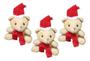 Imagem de 3 Mini Chaveiros Ursinho Com Gorro Lembrancinha De Natal