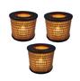 Imagem de 3 Mini Luminária Lanterna Decorativa Vela Led Bambu