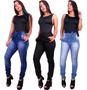 Imagem de 3 Peças Kit Calça Jeans Joguer Cores Fem Preto Azul Bege