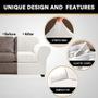 Imagem de 3 peças Sofá Cobre Capas de sofá de veludo para 2 almofadas Sofá Slipcovers Soft Sofa Slip Capas móveis com 2 capas individuais de almofada de assento, máquina lavável (médio, off white)