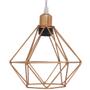 Imagem de 3 Pendentes Aramado Diamante Luminária Lustre Cabo Cristal 1,5 Mt Industrial Teto Retrô Agp Ilumini