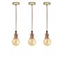 Imagem de 3 Pendentes De Metal Com Lâmpadas Led Globo G95 Cor 2300K