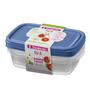 Imagem de 3 Pote Plástico 785ml Retangular Microondas Freezer Bpa Free