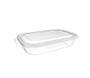 Imagem de 3 Pote Raso Retangular Transparente Tampa Marmita 460 ml