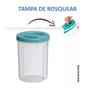 Imagem de 3 Pote Redondo Acoplado Com Tampa Rosca 1l Mantimento Arroz