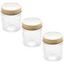 Imagem de 3 Potes de Vidro Borossilicato Tampa Dourada com Visor 350ml