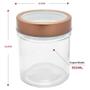 Imagem de 3 Potes De Vidro Redondo Com Tampa Transparente Cobre 350Ml
