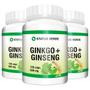 Imagem de 3 Potes Ginkgo Biloba Biloba com Ginseng 500mg 120 Cáps Status Verde