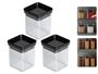 Imagem de 3 Potes Hermético Quadrado Empilhável Multiuso Lumini 180ml