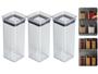 Imagem de 3 Potes Hermético Quadrado Empilhável Multiuso Lumini 340ml