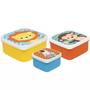 Imagem de 3 Potinhos Buba Animal Fun Coloridos P M G com Tampas Conjunto Potes Infantil para Bebê