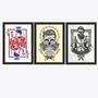 Imagem de 3 Quadros Decorativos Barbearia Arte Retro Barber Shop