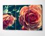 Imagem de 3 Quadros em Tecido Canvas Rosa Pink Flores Fundo Floral