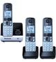 Imagem de 3 Telefones sem fio Panasonic KX-TG6713LBB preto e prateado