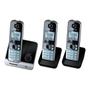 Imagem de 3 Telefones sem fio Panasonic KX-TG6713LBB preto e prateado