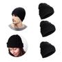 Imagem de 3 Toucas Gorro Lã Feminina Masculina Preta Básica Frio E