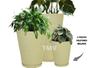 Imagem de 3 Vasos Grafiato Luxo Plantas Casa Decor Jardim Varanda 3tam--Bege