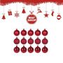 Imagem de 30 Bolas Natal Lisa Fosca Glitter Vermelha Vinho Enfeite