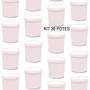 Imagem de 30 Potes Para Alimentos 900 ML Branco PP Com Tampa 13x9,5Cm