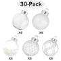 Imagem de 30ct Christmas Ball Ornaments-60mm/2.36" Shatterproof Clear Plastic Xmas Balls Baubles Set with Stuffed Delicate Sparkling, Hanging Christmas Tree Decorations (Branco)