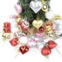 Imagem de 32 Bolas Para Árvore De Natal Em Formato De Coração Brilho