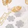 Imagem de 36pcs Natal floco de neve enfeites plástico glitter flocos de neve ornamentos para decorações de árvore de Natal, 4 polegadas, prata