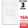 Imagem de 3un Interruptor Paralelo Three Way 16A Com Placa Evidence FAME