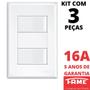 Imagem de 3un Interruptor Simples 2 Teclas 16A Com Placa 4x2 Evidence FAME