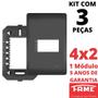 Imagem de 3un Placa 4X2 01 Módulo Com Suporte Habitat Black FAME
