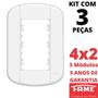 Imagem de 3un Placa 4X2 03 Módulos Com Suporte Blanc Mais FAME
