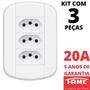 Imagem de 3un Tomada Padrão Tripla 2P+T 20A Com Placa Blanc Mais FAME