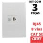 Imagem de 3un Tomada Rede RJ45 CAT 5E 8V Com Placa Evidence FAME