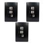 Imagem de 3un Tomada VD RJ11 4 Vias RJ45 CAT 6E 8 Vias Dupla Com Placa Habitat Black FAME