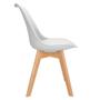 Imagem de 3X Cadeira Charles Eames Leda Design Wood Estofada Base Madeira